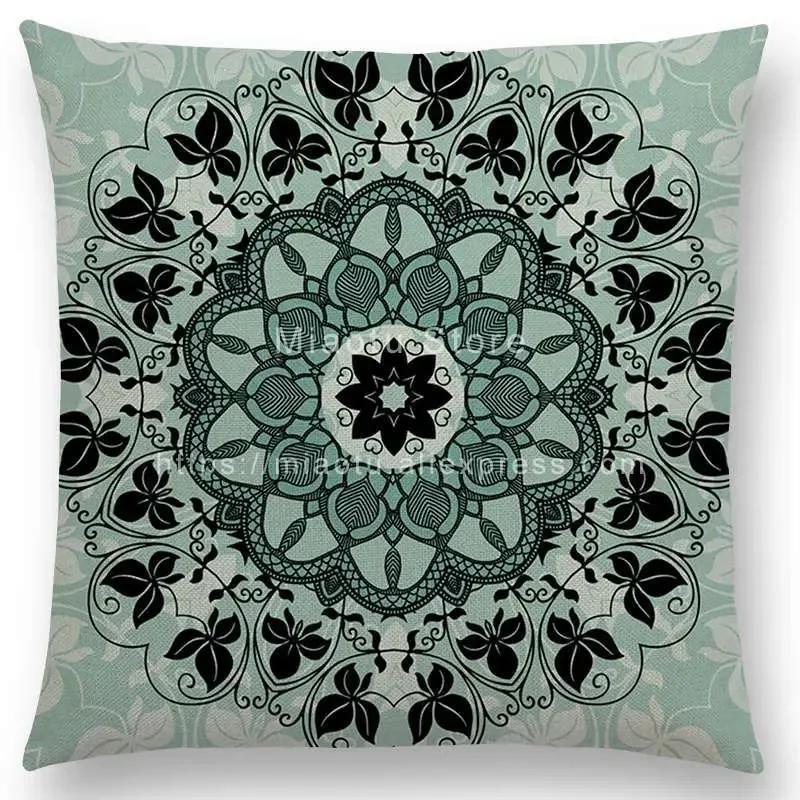 New Dreamy Sun Moon Stars Colorful Lotus Eternity Mandala Gorgeous Floral Pattern Design Prints Cushion Cover Pillow Case
