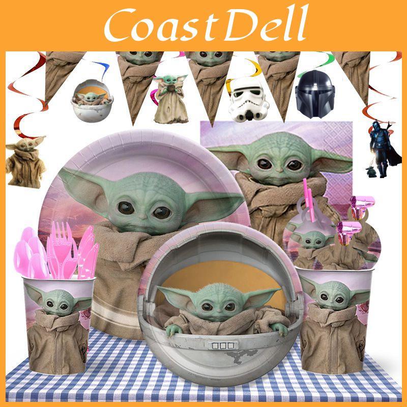Yoda Temat Impreza Urodzinowa Dekoracje Zaopatrzenie Z Talerzami Kubkami Banerem Balonami**