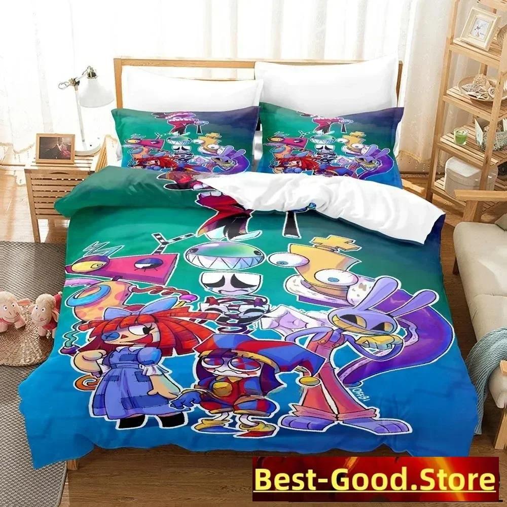 3D Printing The Amazing Digital Circus Bedding Set Cartoon Anime Three-piece Set Adult Kid Bedroom Duvetcover Sets Home Textiles