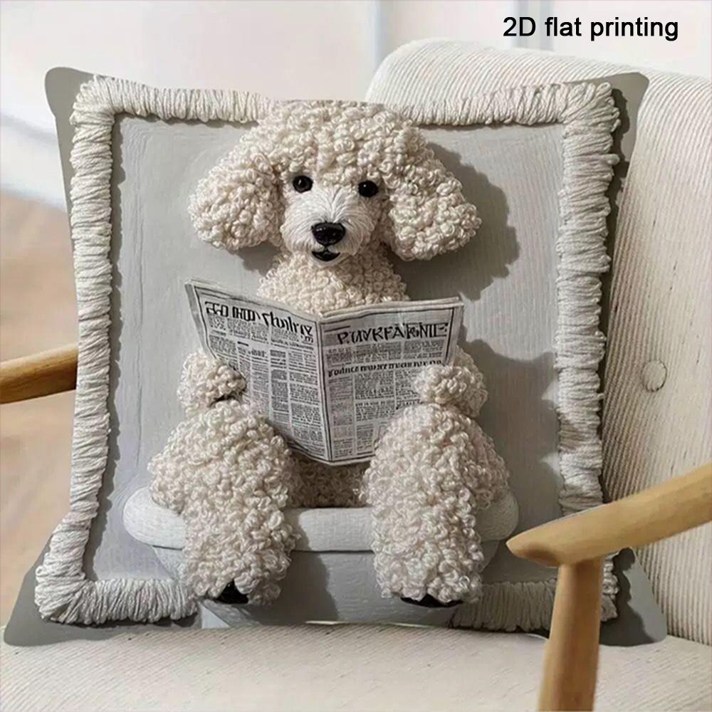 1pc Adorable Animal-Patterned 2D Flat Printing Pillowcases Sofa Bed Cushion Cover Home Bedroom Decoration