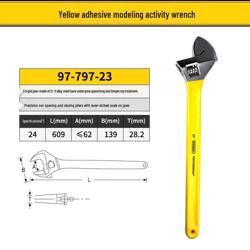 Stanley Large Opening Adjustable Wrench