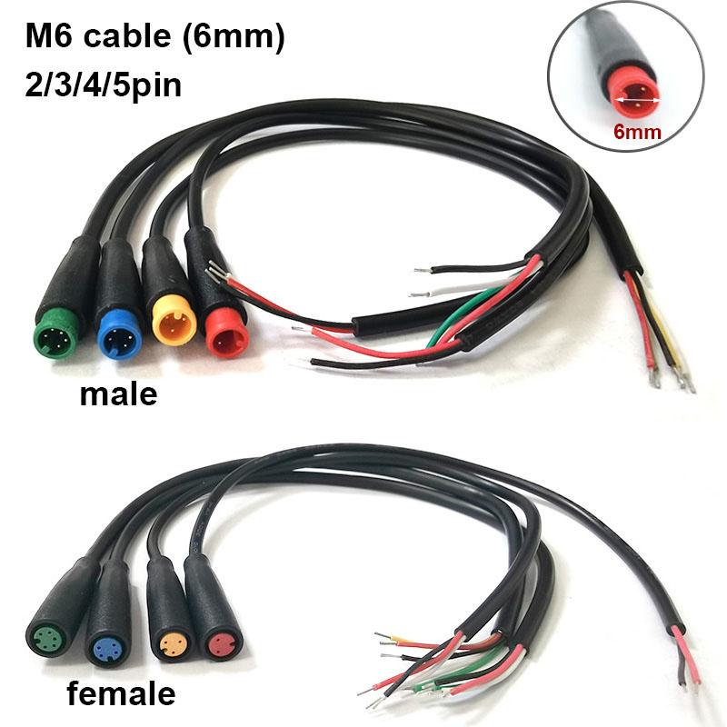 M6 2 3 4 5 Pin Core Julet Electric Butt Cable Plug Male Female Connector Scooter Brake Waterproof 6mm Signal Sensor Cord