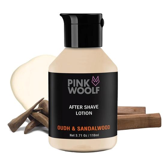 

Бальзам после бритья Pink Woolf для мужчин | Не содержащее спирта средство после бритья с удом и сандалом | Для нормальной и чувствительной кожи | 110 мл-Бежевый