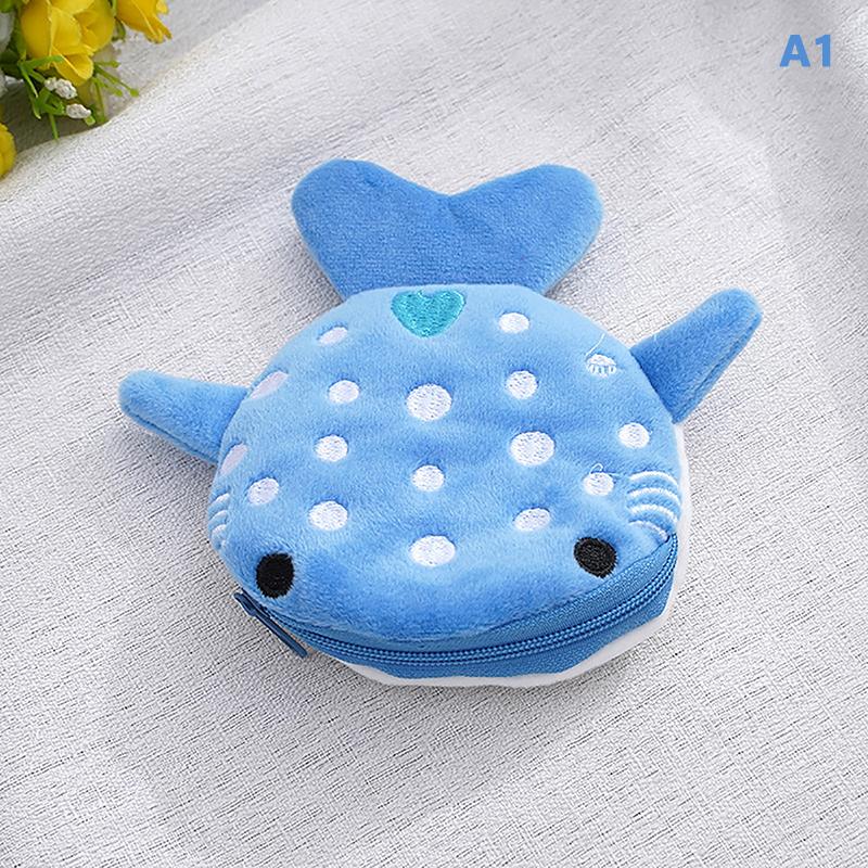 

Cartoon Children S Shark Wallet Zipper Bag Data Cable Bag Children S Pendant A1
