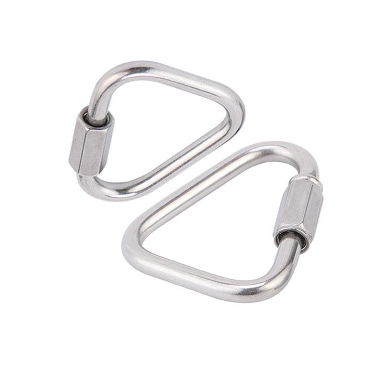 304 Stainless Steel Triangle Quick Link Carabiner for Sandbag and Chain Connection Triangle (M3.5)