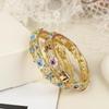 Retro Cloisonne Bangle Ethnic-style Enamel Hollow Out Flower Bracelet Fashion Elegant Bangles For Women Jewelry Gifts