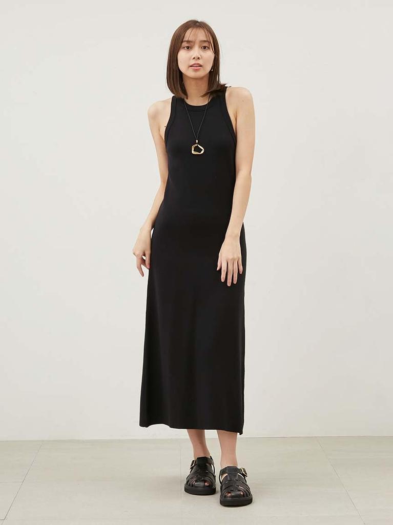 Mira Owen Amesuri Knit Narrow Dress 09WNO251172BLK1