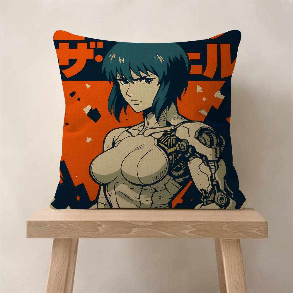 Anime Ghost In The Shell Movie Sticky Cushion Cover 30x50 Polyester Sofa Cushions Decorative Throw Pillows Home Decoration