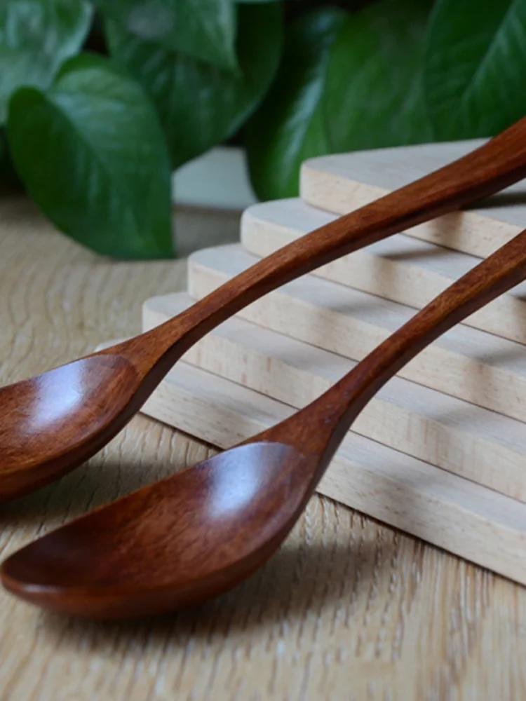 6PCS Sale Lot Wooden Spoon Bamboo Kitchen Cooking Utensil Tool Soup Teaspoon Catering Kids Spoon Kitchenware for Rice Soup