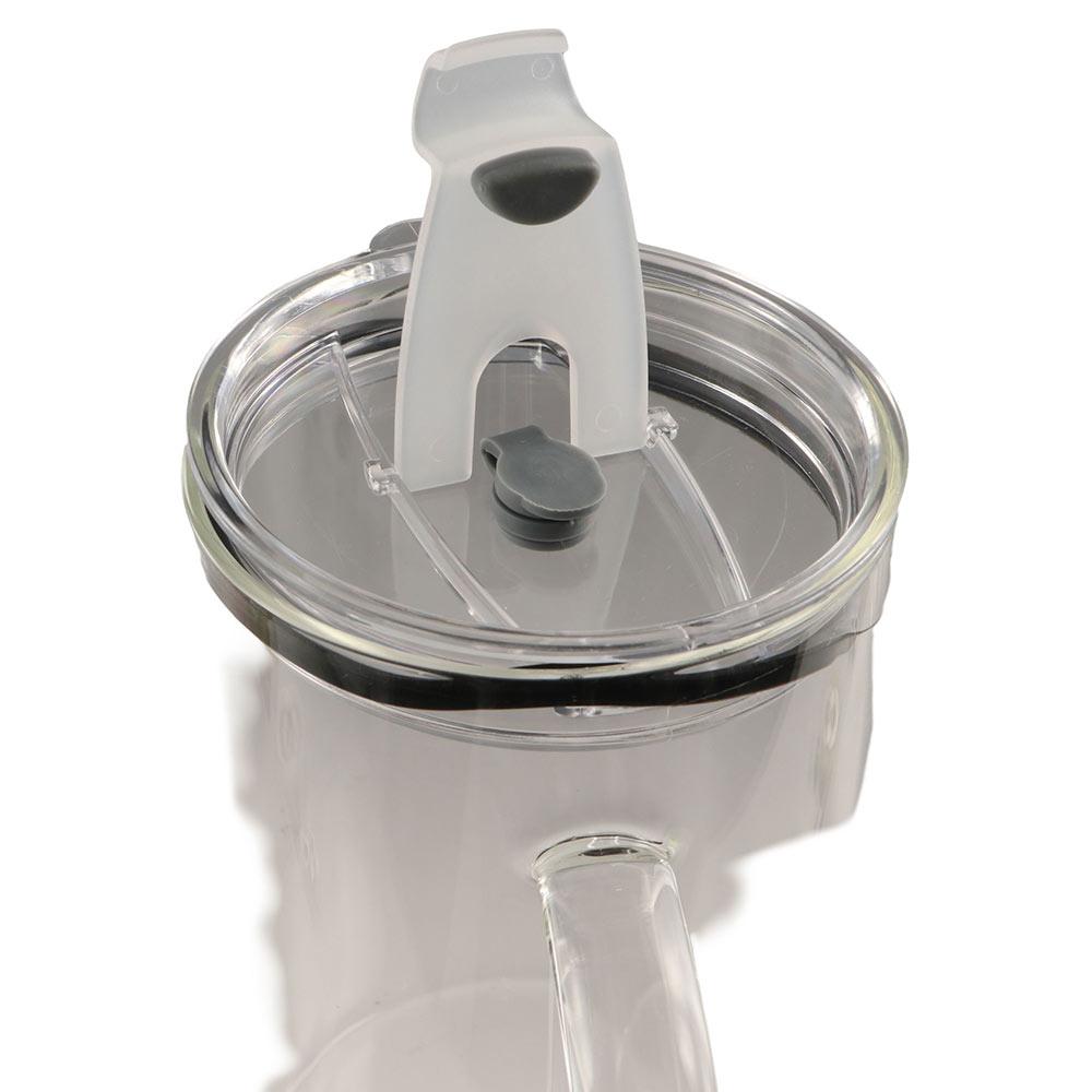 1000ml Glas Wasserbecher Transparent mit Deckel und Strohhalm Glasbecher Hochtemperaturbeständig Großes Fassungsvermögen Trinkglas