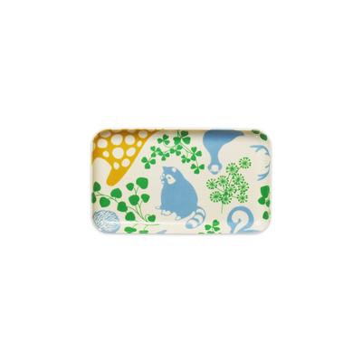 Tatsucraft SR Caster Tray, SS, 21.5cm, Web Original Model, Animal Design, Dishwasher and Microwave Safe, Stylish Nordic Plastic SquareRectangular,