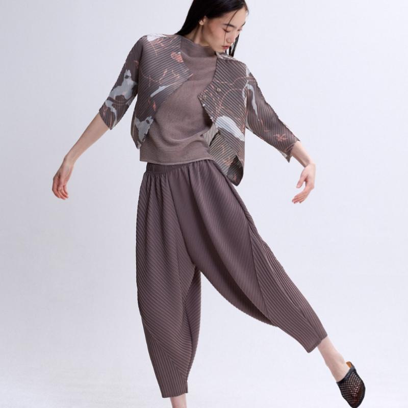 Pleats Me Pleated Panel Baggy Cropped Pants Epptm326012