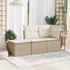 VidaXL Garden Stool with Cushion, Seat with Cover, Outdoor Patio Balcony Terrace Furniture, Beige 55x55x37cm 366057