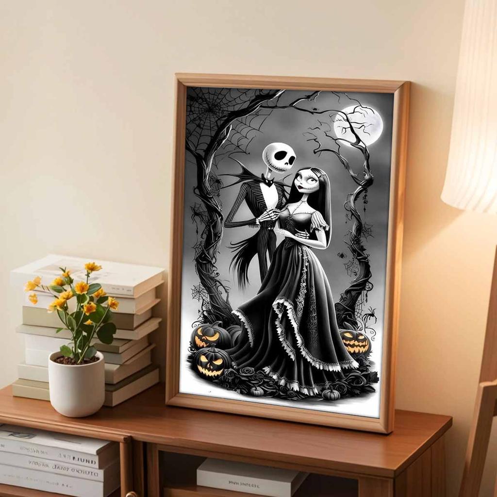 Diamantmosaik Buntes Diamantbild Jack und seine Braut Vollrund Stickerei Cartoon Kreative Hobbys Wanddekoration