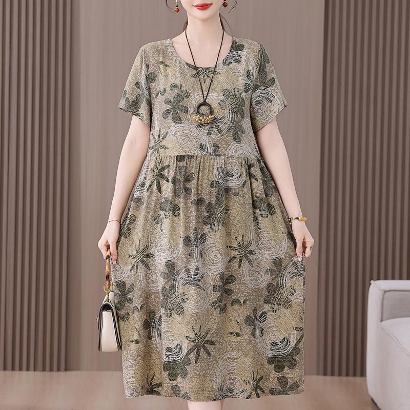 

Элегантное женское летнее платье большого размера с коротким рукавом длинное платье женская винтажная одежда 5XL