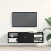 Wall Mounted Shelf In Black Oak Effect 102 X 30 X 29 Cm Engineered Wood