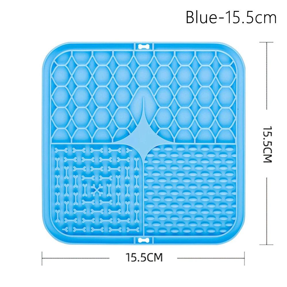 

1Pcs with Suction Cup Slow Food Bowl Silicone Food Plate New Yogurt Meal Mat for Dog Cat 15.5cm Blue