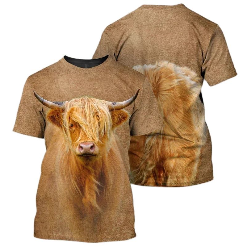 Summer Fashion Originality Funny Animal Graphic T-shirt For Men Trend Casual 3D Print Hip Hop Personality Street Round Neck Tees