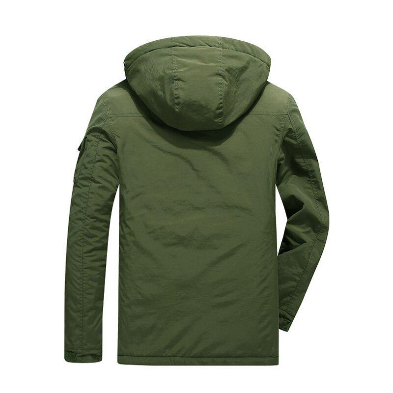 Мужская куртка-бомбер, повседневная, теплая, толстая, тактическая, мужская верхняя одежда, дышащие пальто с капюшоном, одежда 6XL армия зеленый