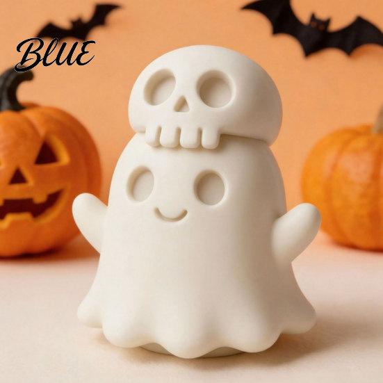 Skull Ghost Ornament 3D Printed Figurine Spooky Gothic Statue Mini Decor Cartoon for Table Centerpiece Shelf Desk Office