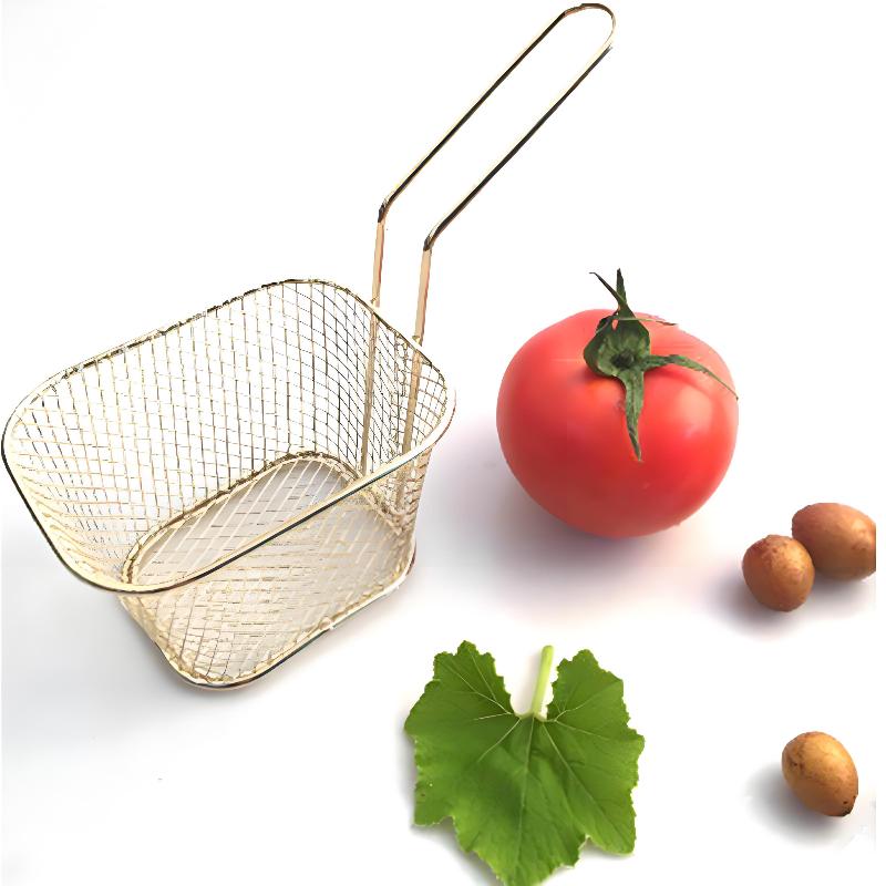 Pommes Frites Korb Tragbar Edelstahl Pommes Mini Frittierkorb Sieb Fritteuse Küche Kochkorb Sieb Zubehör