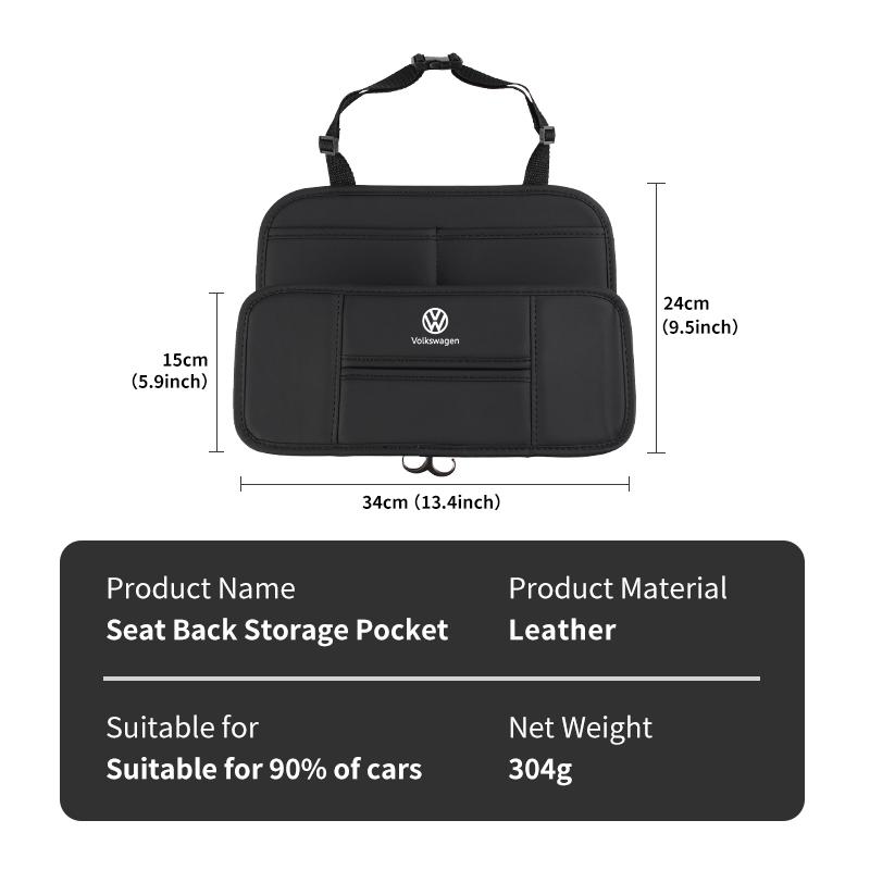 BAG1 For Volkswagen VW Leather Car Back Seat Hanging Pocket Waterproof Storage Bag Polo Jetta Sagitar Magotan Passat B5 B6 B7 CC
