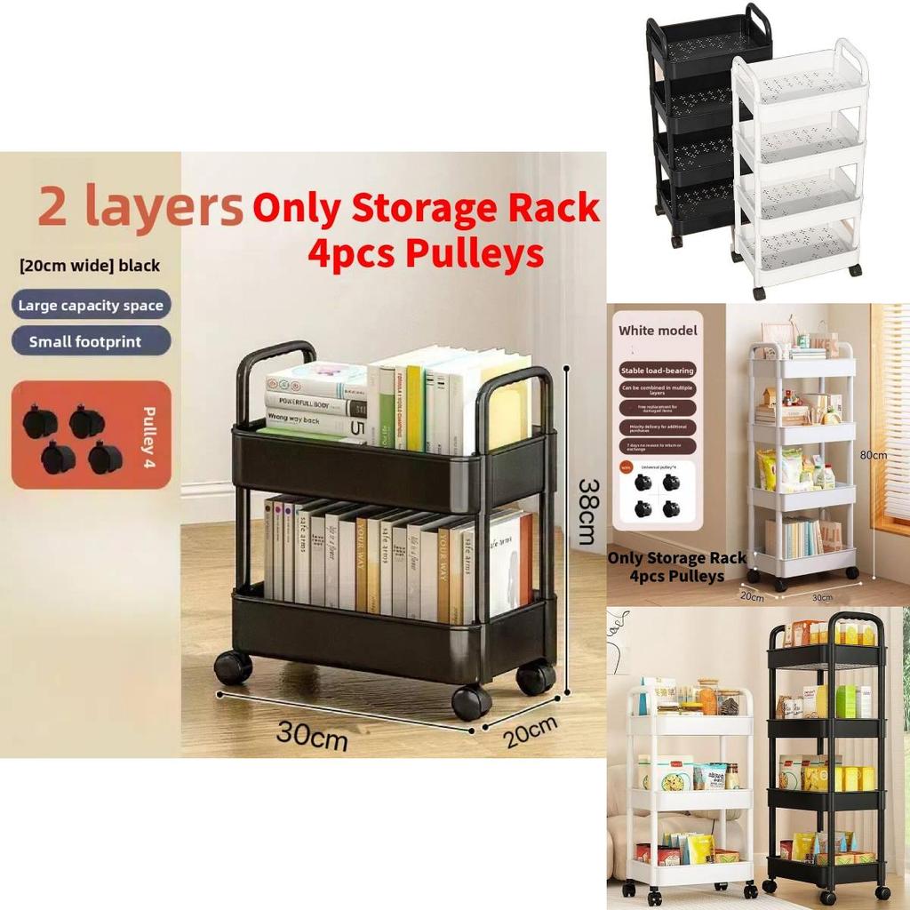 Mały wózek do przechowywania z składanymi, obrotowymi, mobilnymi półkami do organizacji kuchni i sypialni