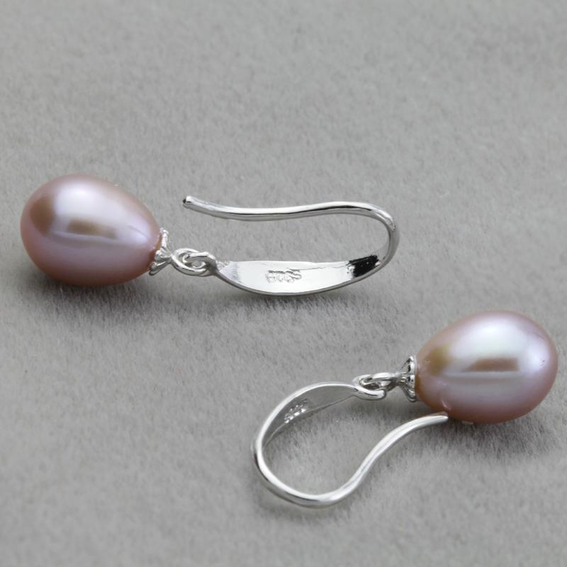 Real Natural Pearl Earrings For Wome,925 Sterling Silver White Freshwater Pearl Drop Earring Wife Mother Anniversary Gift Pink