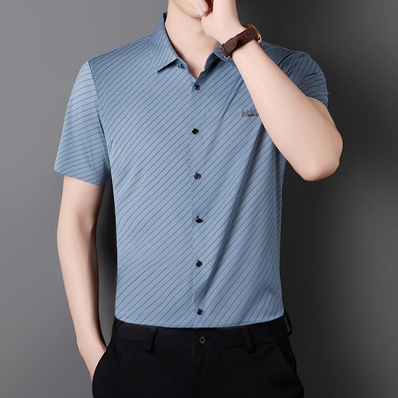 Summer Men's Ice Short Sleeve Shirt Breathable Versatile