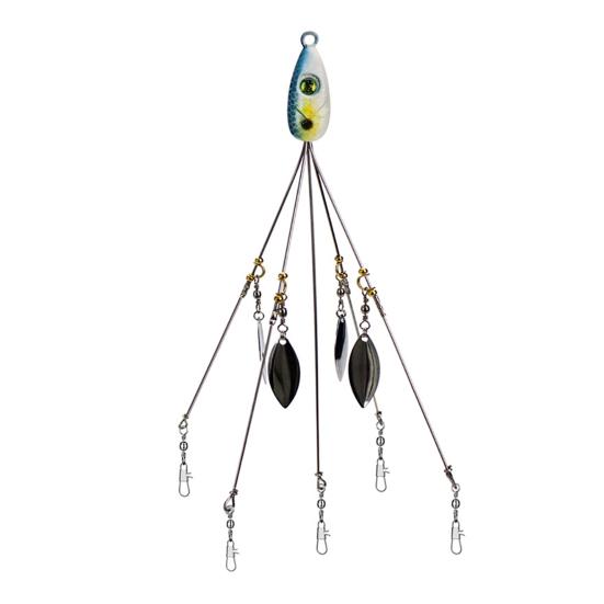 

18 г 5-рычажный зонт с головкой буровой головки Алабамы, приманки для рыболовной группы, приманки для плавания окуня синий