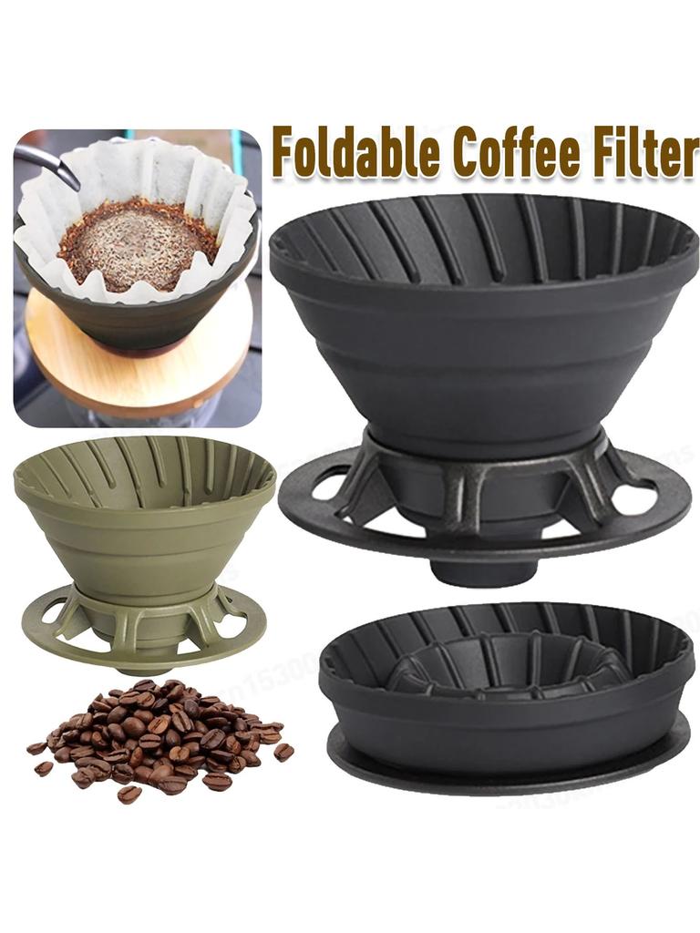 Collapsible Coffee Filter Portable Silicone Drip Coffee Tea Holder Funnel Basket Reusable Tea Pot Cake Cup Coffee Filter Dripper