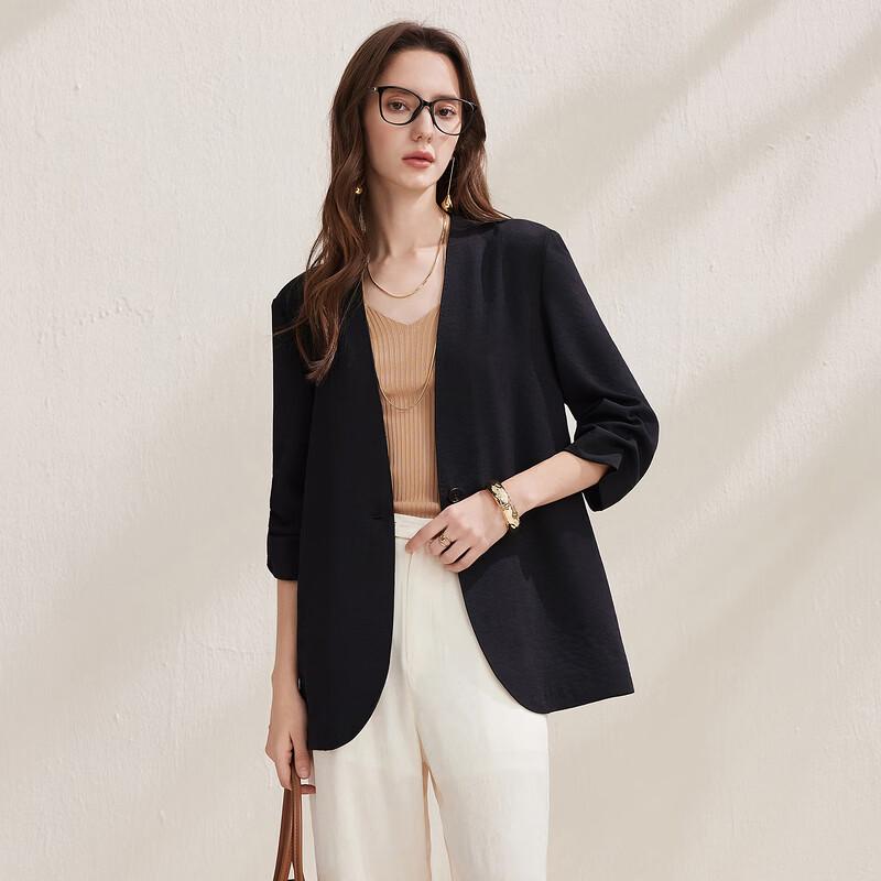 Zhaojun Women's 2026 S/S Single-Button 3/4 Sleeve Business Blazer