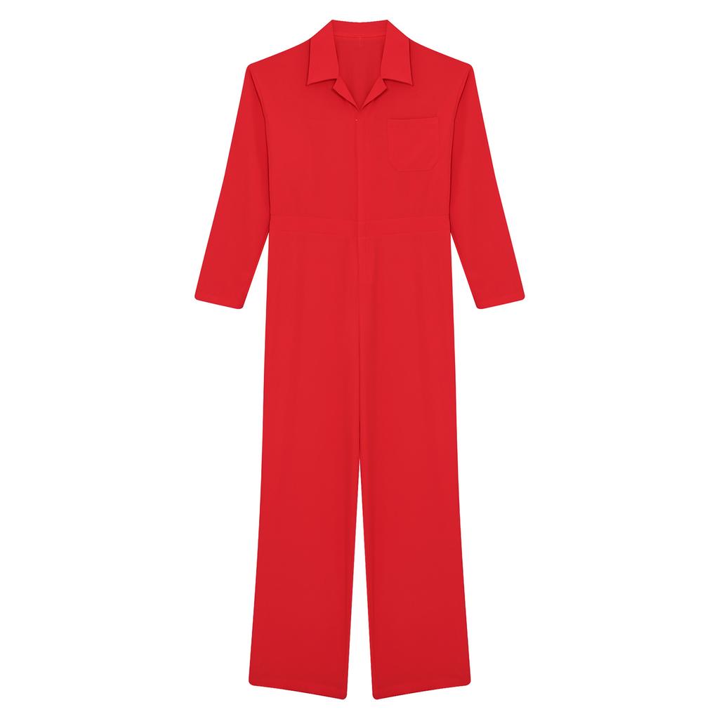 Utility Coverall for Men S-3XL: Easy Wear Front Zipper Jumpsuit, Long Sleeve with Classic Turn-Down Collar, Minimalist Design