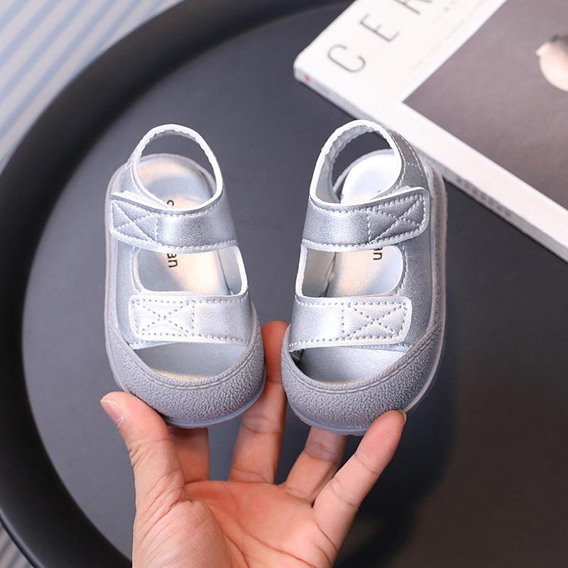Summer Baby Soft Sole Walking Sandals, Closed-Toe Anti-Collision Beach Shoes for Infant Boys Girls