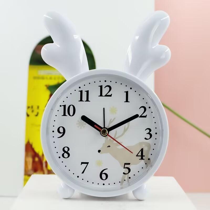 

Мультяшный лось Студенческий бесшумный будильник Креативный милый простой детский настольный будильник Спальня Прикроватная тумбочка