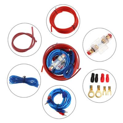 1500W Car Subwoofer Cable 8GA Audio Speakers Wiring Kit 60 AMP Fuse Holder Car Power Amplifier Wiring Kit for Auto Vehicle Parts