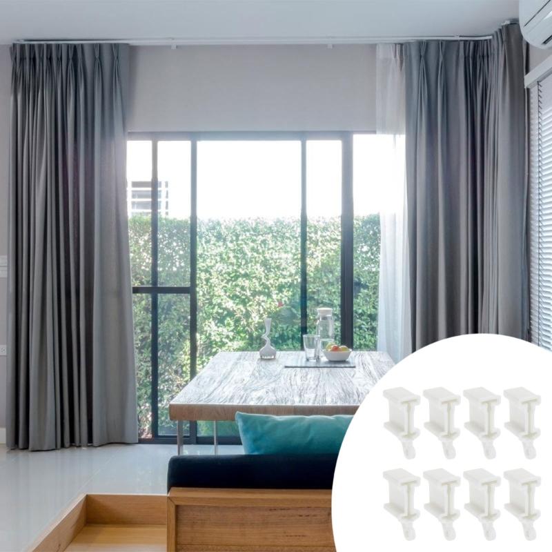 8Pcs Plastic Flexible Bendable Curtain Track End Stops Replacement Curtain Track Fittings End Caps for Smooth Operation