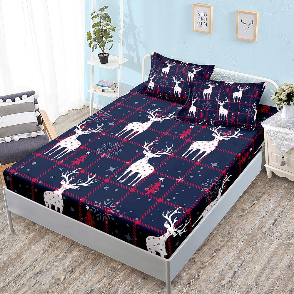 Christmas Mattress Three-Piece Bedspread Children'S Kit Mattress Protective Cover
