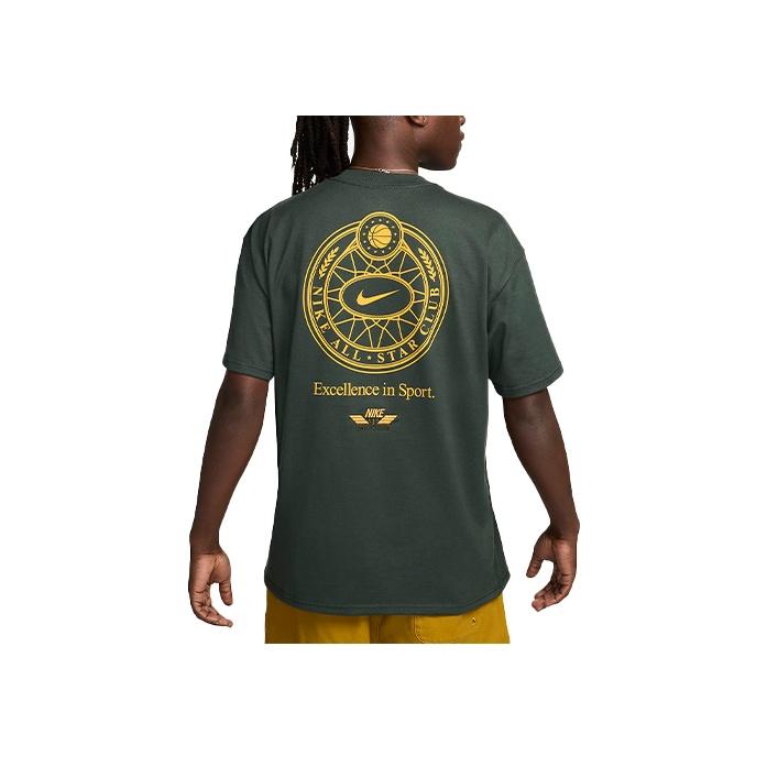 Nike Air Max 90 Letter Embroidery Casual Pullover Short Sleeve T-Shirt Men Tops Midnight-Green HF4475-341
