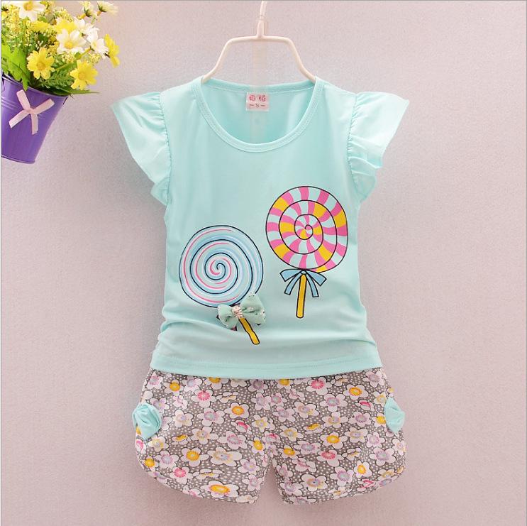 Korean-Style Summer Floral Vest & Shorts Set for Girls (0-4 Years)