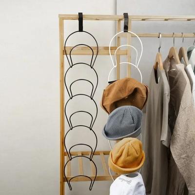 5pcs/set Hooks Storage Rack Hat Rack Hook Scarf Bag Baseball Cap Rack Organizer Storage Door Hanger Storage Accessories For Closet Bedroom