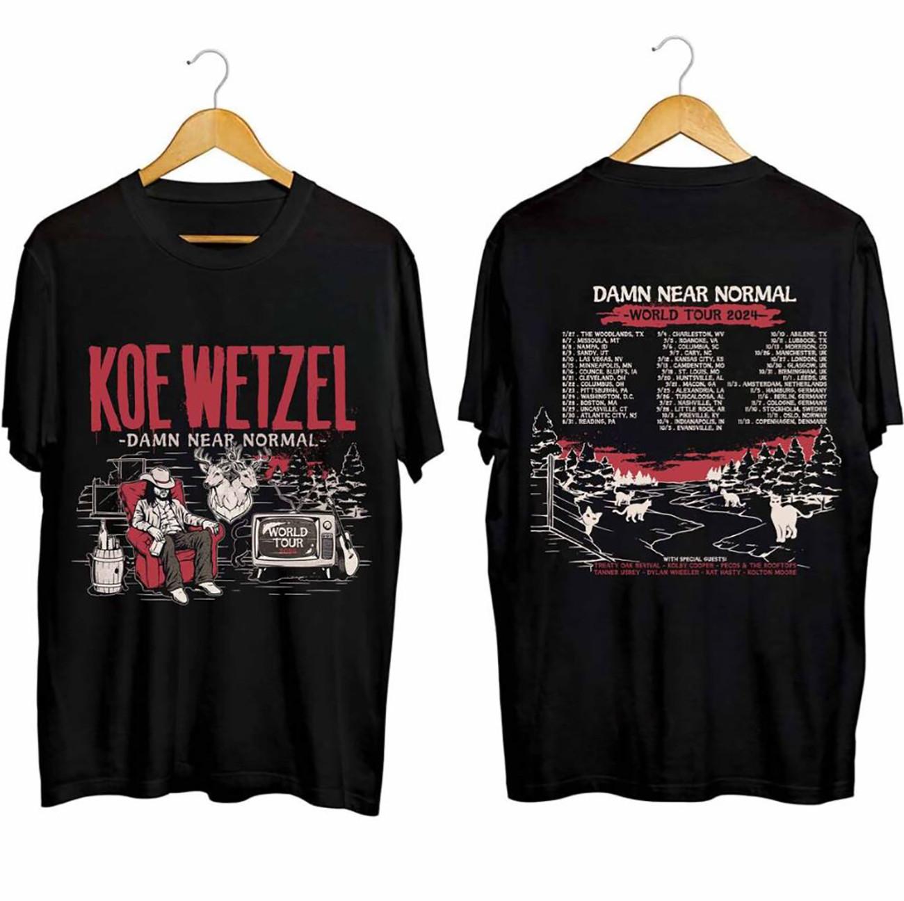 Koe Wetzel Damn Near Normal World Tour Unisex T-Shirt All Size S-5XL PR396 XL