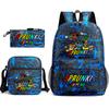 Boys Backpack Rhythm Box Treasure Children's School Bag Anime Satchel Pencil Bag Oxford Cloth Elementary School Student D