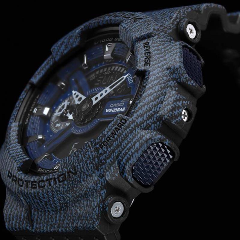 Casio G-Shock Denim Theme Series Shockproof, Antimagnetic Water Movement, Quartz Movement, Resin Strap, Japanese and Korean Watch, Men's GA-110DC-1A