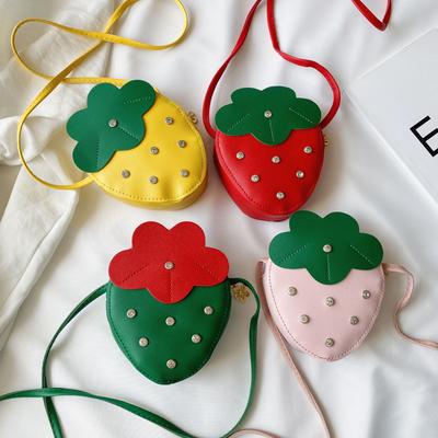 New Children's Bag Cartoon Princess Girl Baby Cute Strawberry Crossbody Bag Fashion Foreign Baby Girls Bag Christmars Gift