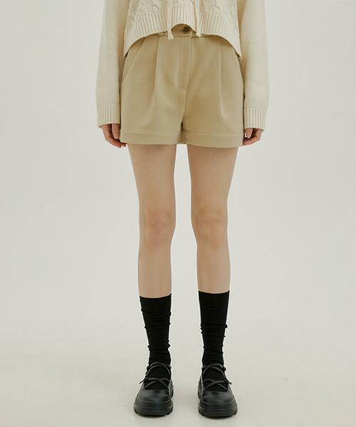MORE THAN LIKE Wool Shorts Pants - Beige