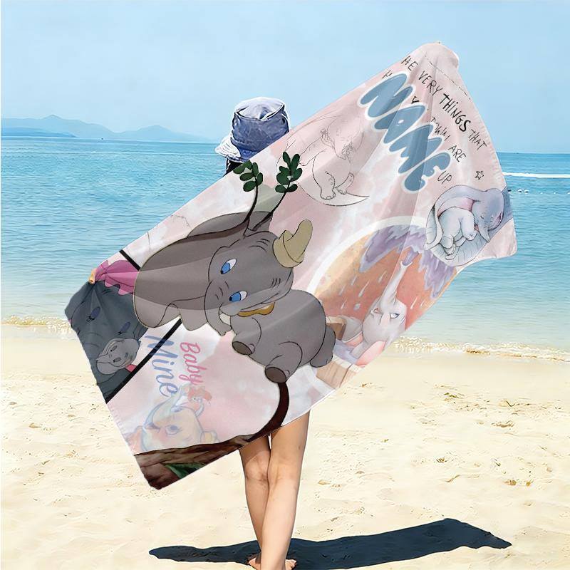 Personalized "Baby Dumbo Adventure" Beach Towel Microfiber Beach Towel Thin Absorbent for Beach Swimming Yoga Bath Sports. 0910320