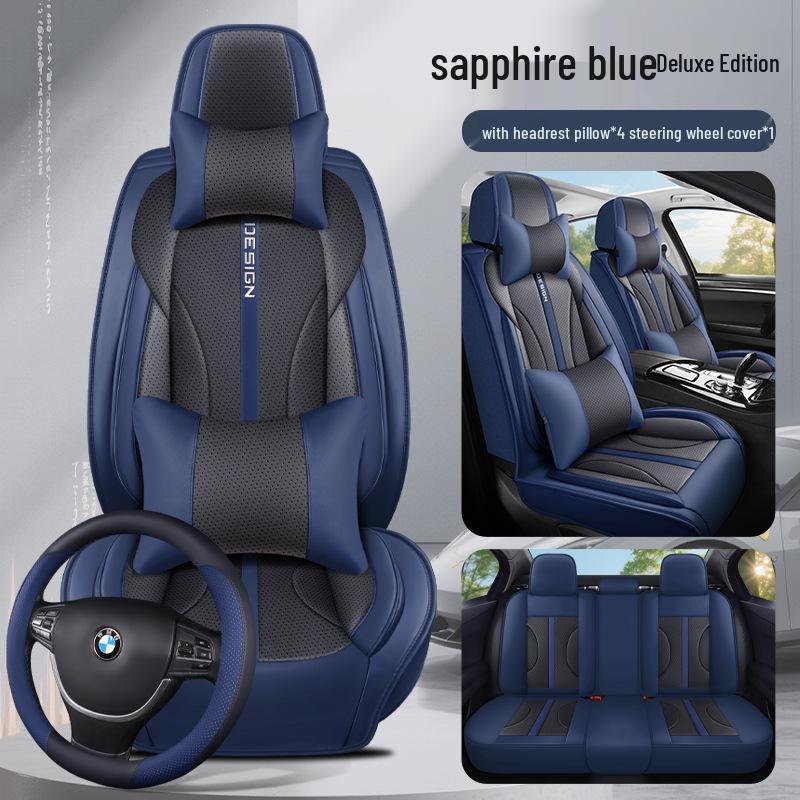 All-Season Napa Leather Seat Cushion Cover for Five-Seater Cars, SUVs & Off-Road Vehicles