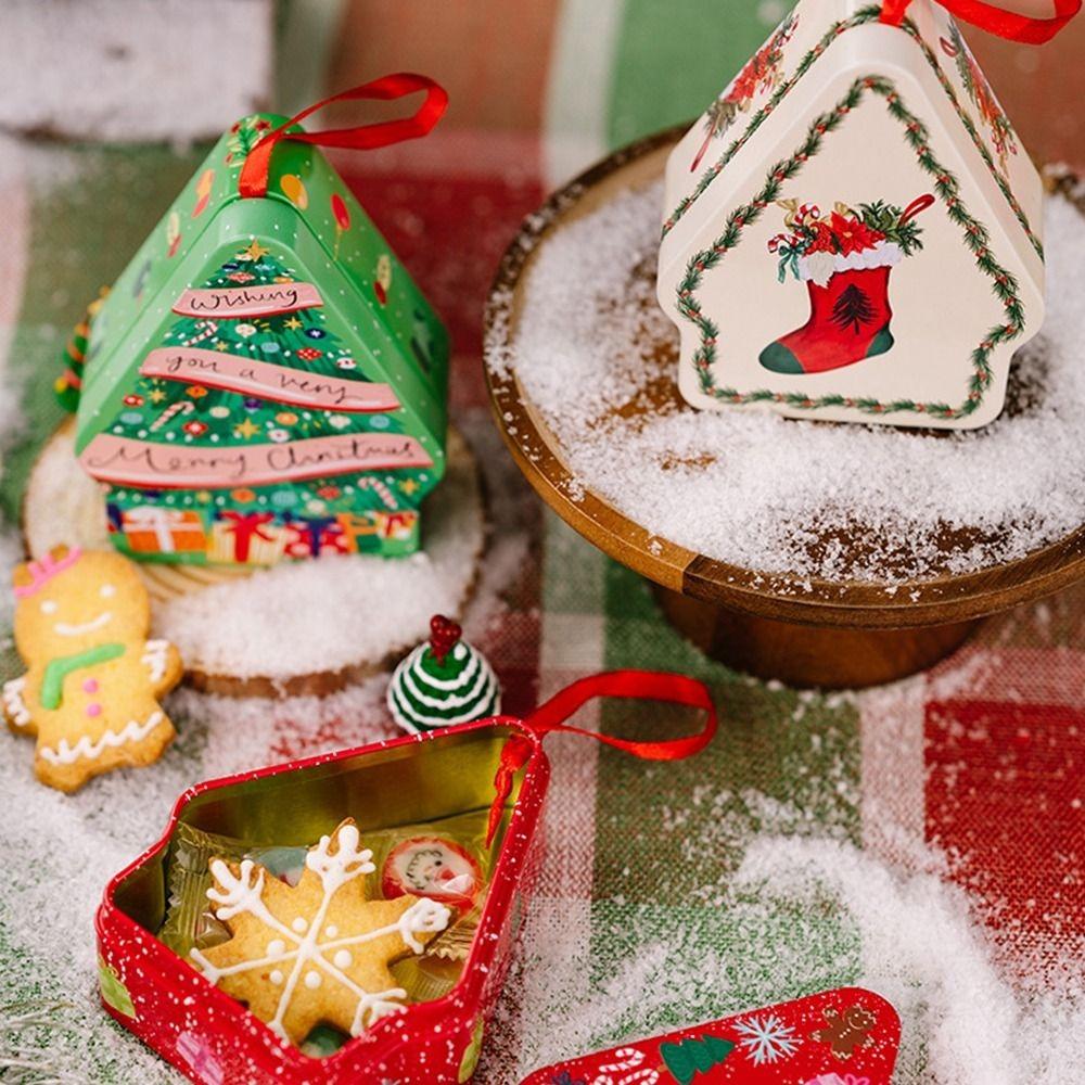 New Tinplate Christmas Tin Box Multii Style Santa Claus Chocolate Can DIY Storage Jar Jewelry