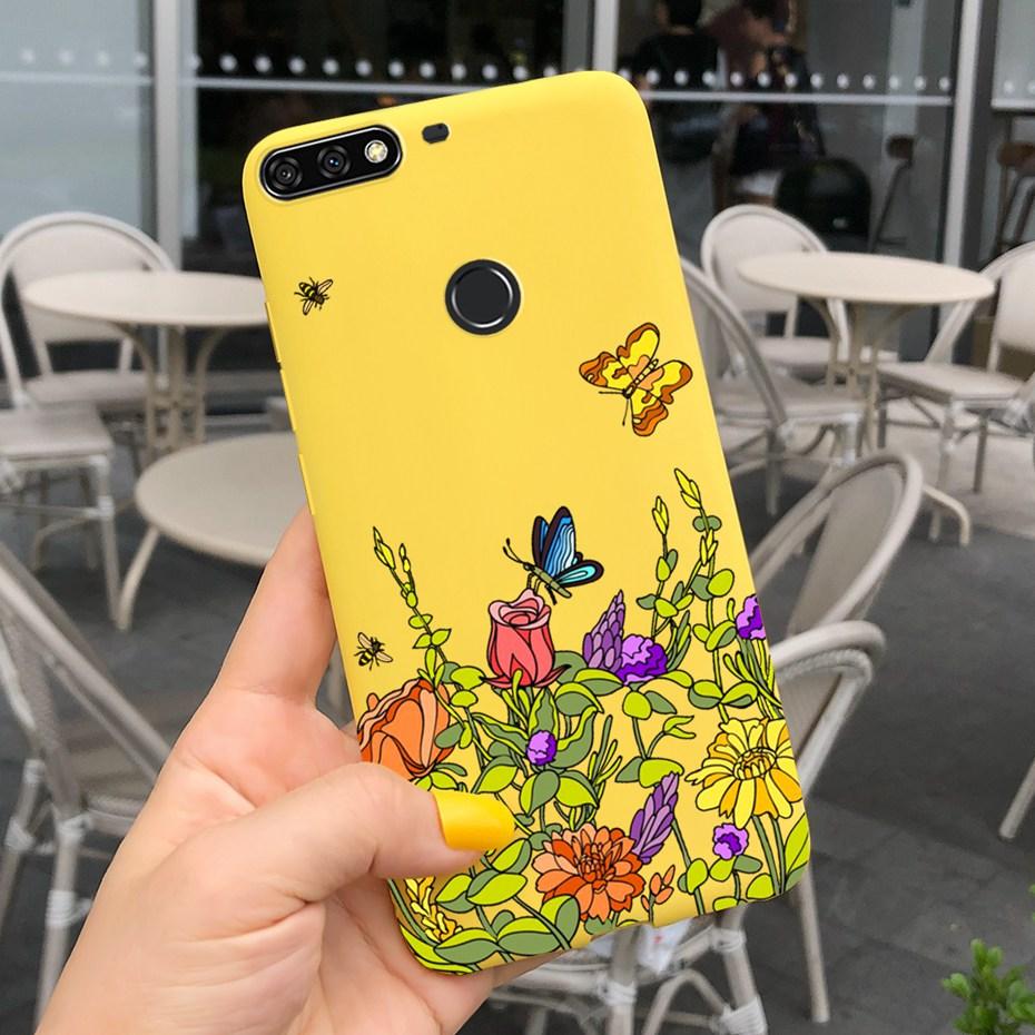For Huawei Y7 Prime 2018 Lovely Printing Macaroon Silicone Soft Phone Case Back Cover For Huawei Y7 (2018) Y7Prime LDN-LX3 LX2
